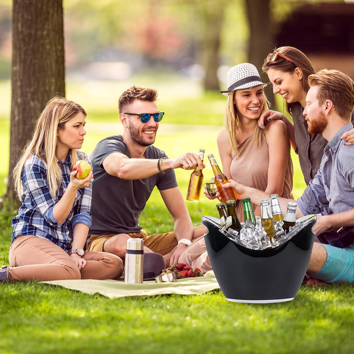 8 l grosser Eiskübel mit Griff, Acryl-Eiskübel, Getränkewanne, Champagnereimer, grosser Getränkeeime