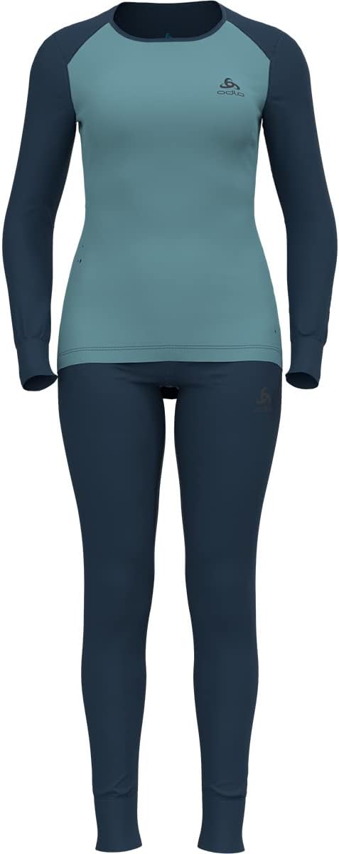 Odlo Damen Funktionsunterwäsche Set Active WARM ECO XS Blue Wing Teal - Reef Waters, XS Blue Wing Te