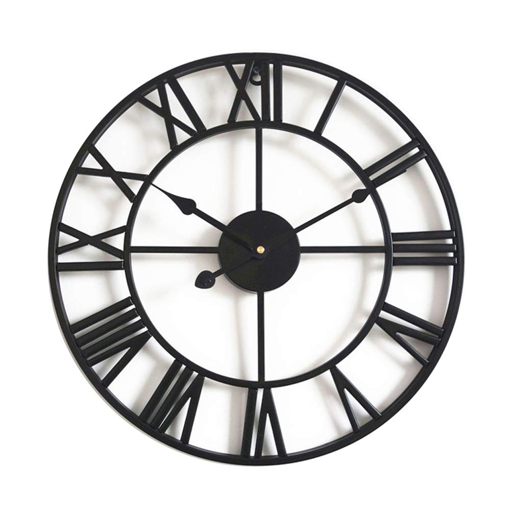 Taodyans Vintage Wanduhr Ohne Tickgeräusche Grosse Römische Ziffern 40cm Wanduhr Metall Skelett Uhr