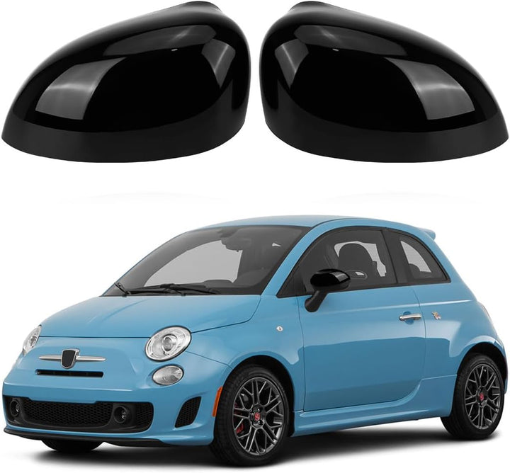 Opaltool 1 Paar Auto Rückspiegel Abdeckung Ersatz für Fiat 500 500C 500E 2007-2024, Aussenspiegel Sp