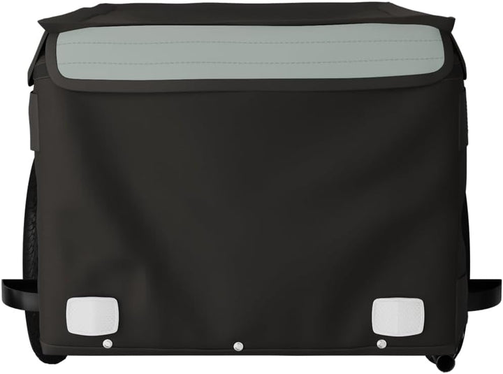 Mangloder Fahrradanhänger Schwarz Blau Eisen mit Deichsel, Sicherheitsflagge, Laderaum 62x40x31, für