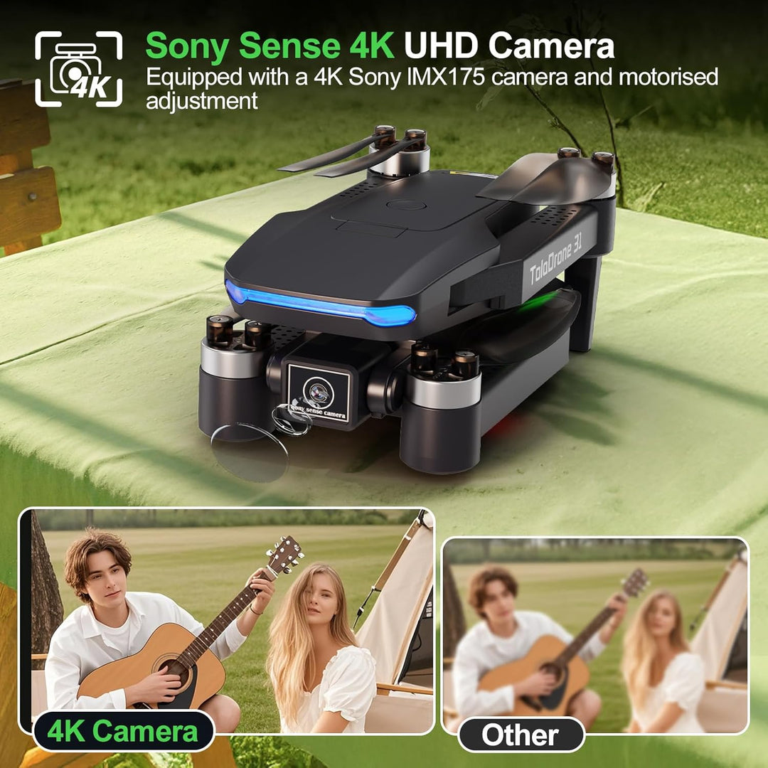 Drohne mit Kamera 4K UHD für Erwachsene, GPS Drohnen mit Bürstenlosem Motor 5G FPV Übertragung Folge