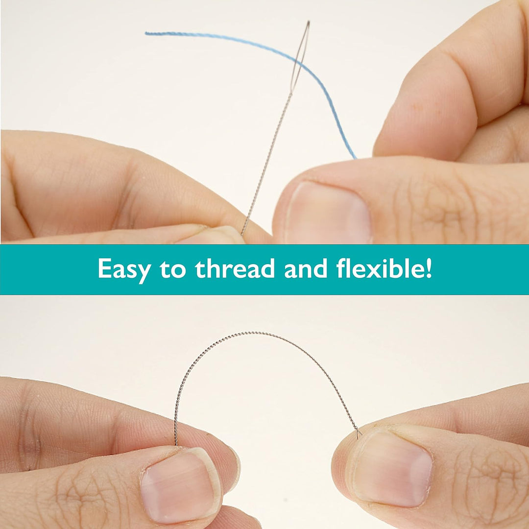 The Beadsmith Basic Elements Faltbare Augennadeln - 6,3 cm lang - Flexibler gedrehter Draht - Grosse
