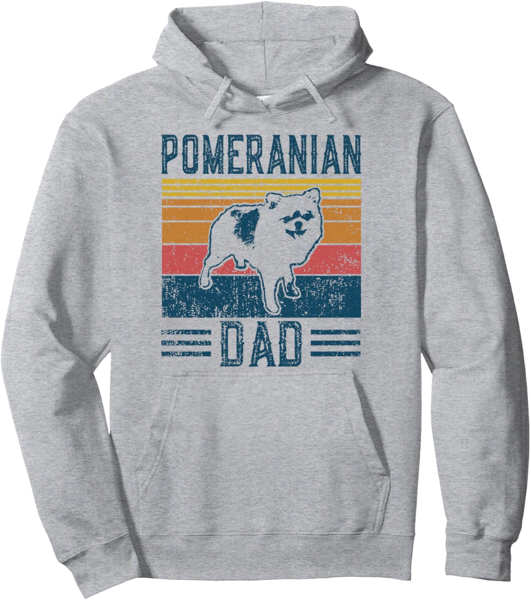 Hund | Pomeranian Dog Pom Papa - Vintage Pomeranian Dad Pullover Hoodie