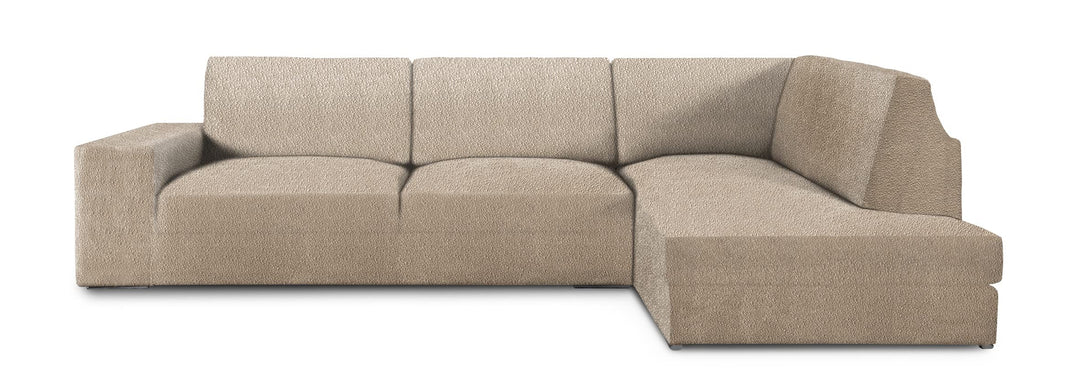 Milica Chaise-Sofabezug mit Rückenlehne aus anpassbarem Stoff, Butan, rechts, Farbe 01, Beige 01 - B
