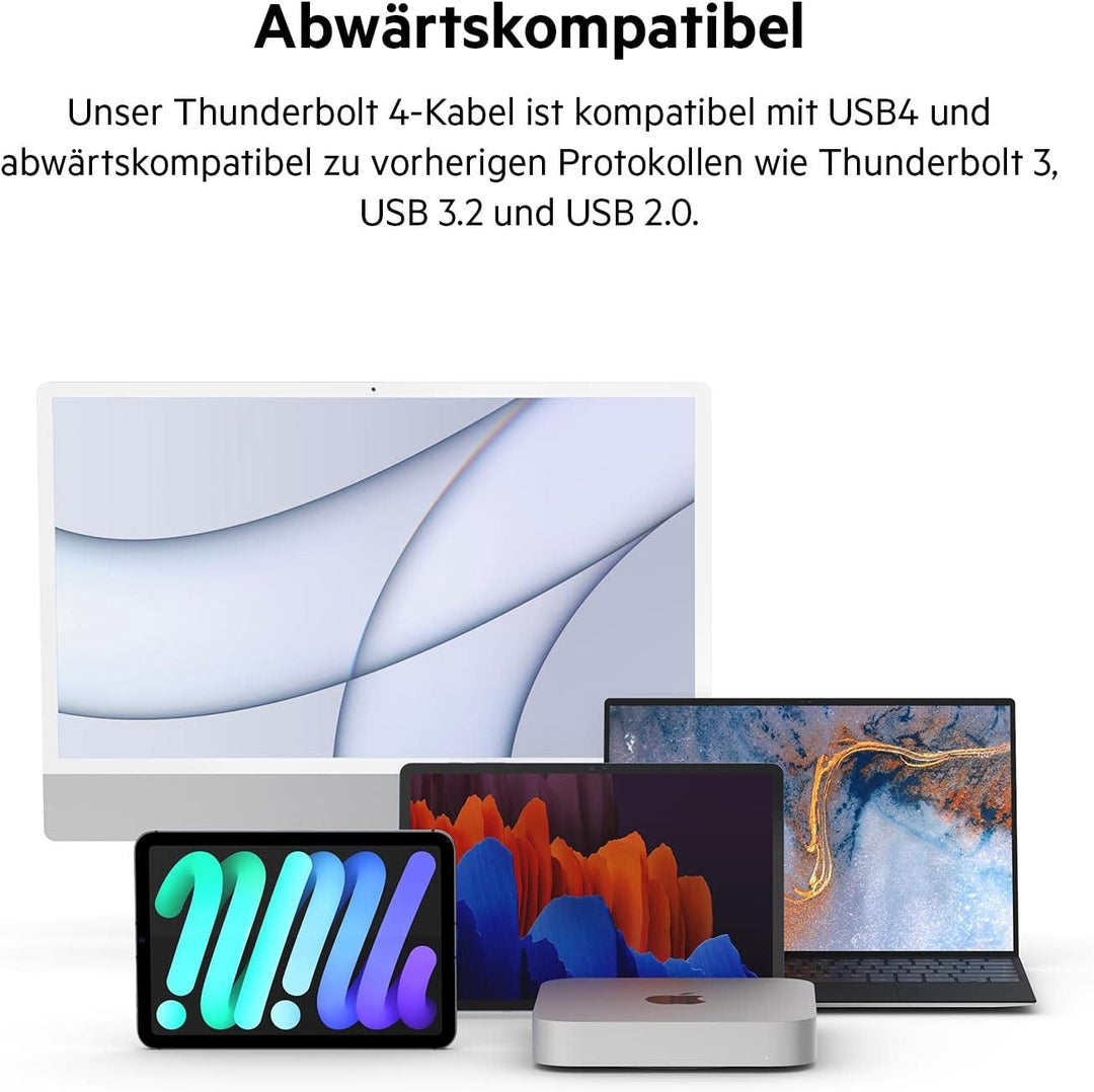 Belkin aktives Thunderbolt 4-Kabel, USB Type C-Verbindung mit 100W Power Delivery, PD-fähig, USB-4-k