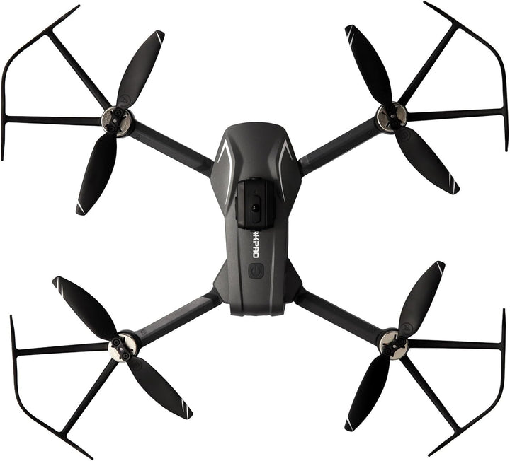 AMXFlight X4KPro Brushless-Drohne, 30 Minuten Flugzeit, mit Kamera inkl. 2 Akkus, Grau