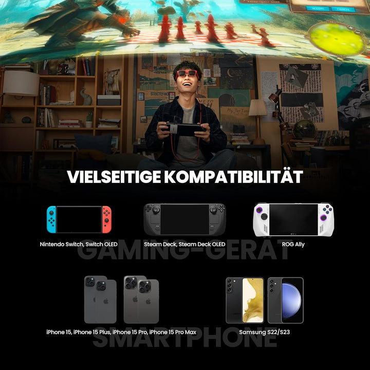 XREAL Hub, Power und Play Adapter, damit lädst AR-Brille auf, während du Dein Quellgerät auflädst, z