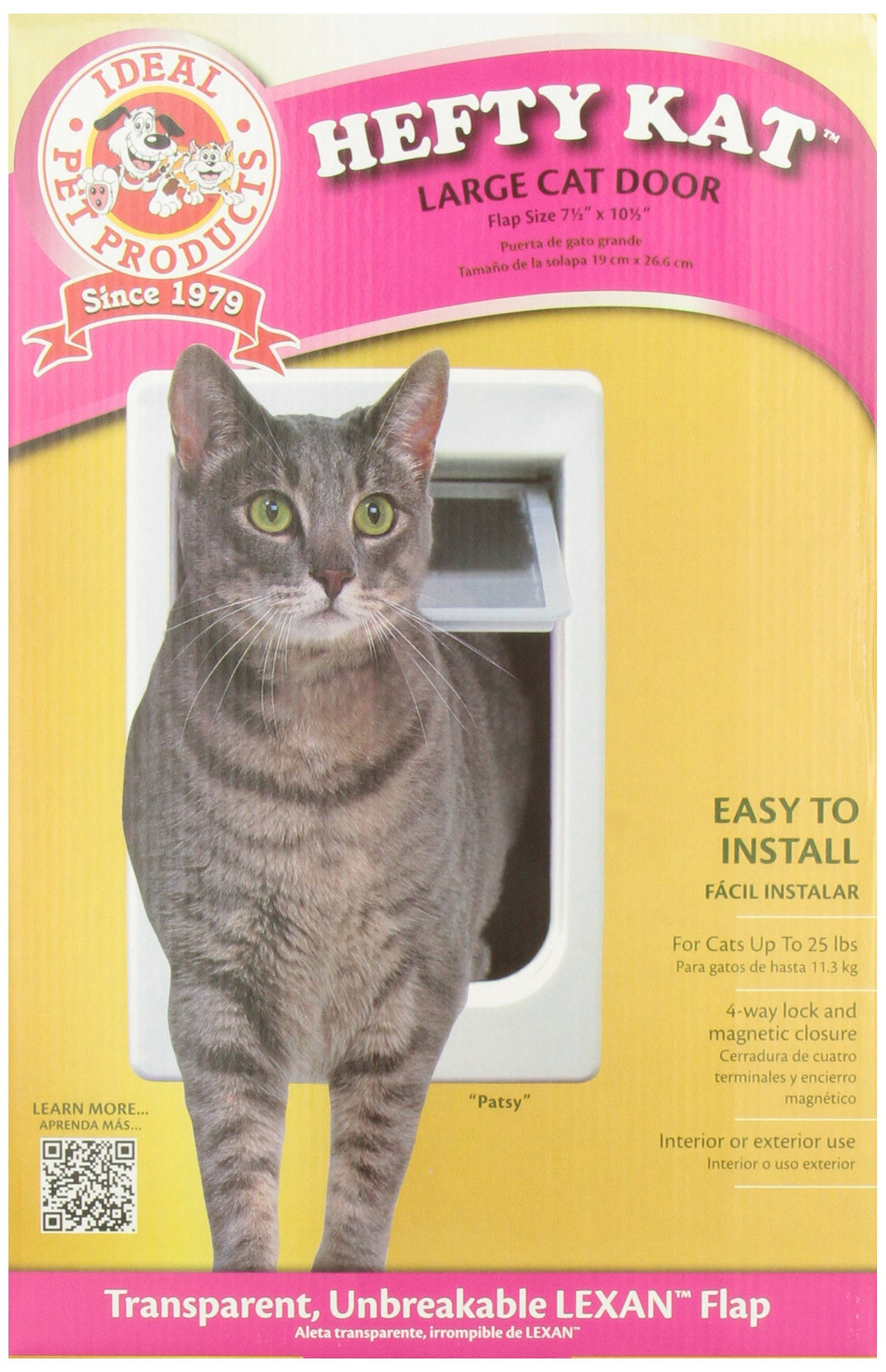 Ideal Pet Products Chubby Kat Kunststoff, gross, 19,1 x 26,7 cm Large 7.5" x 10.5" Flap Size, Large