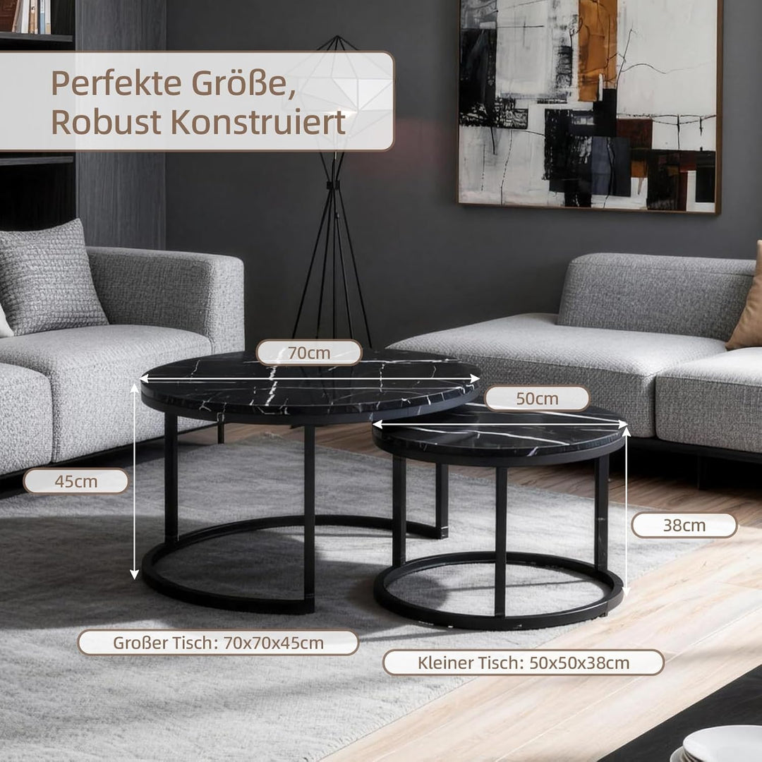 Couchtisch 2er Set, Beistelltisch, Wohnzimmertisch, Couchtisch Höhenverstellbar, für das Wohnzimmer,