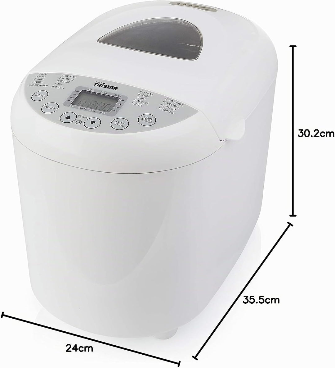Tristar BM-4586 Brotback-Automat – Einstellbarer Bräunungsgrad für die Kruste – glutenfreies Program