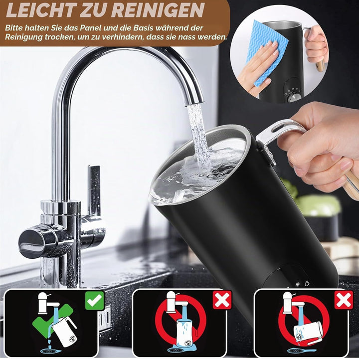 Milchaufschäumer Elektrisch 5-in-1, 350ml Fassungsvermögen, Heisser & kalter Milchschaum, Milch erwä