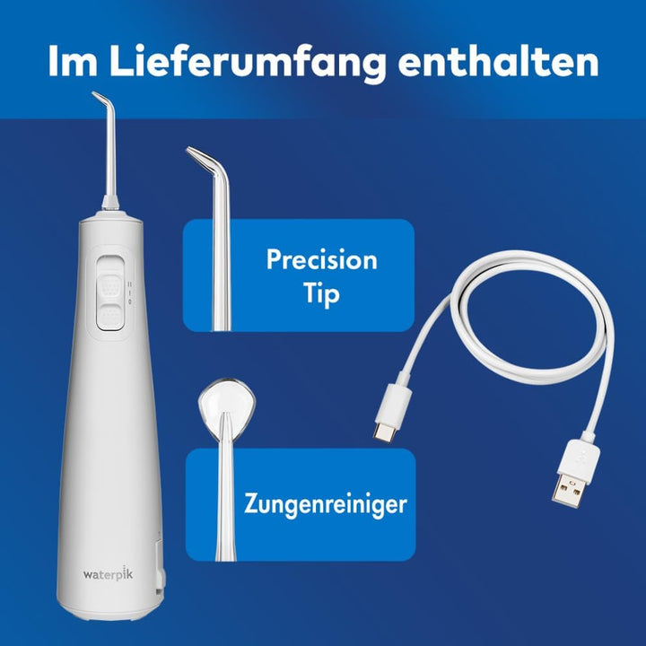 Waterpik Pulse Munddusche kabellos, Professionelle 99,9% Plaque Entfernung, 2x Intensitätsmodi, Zahn