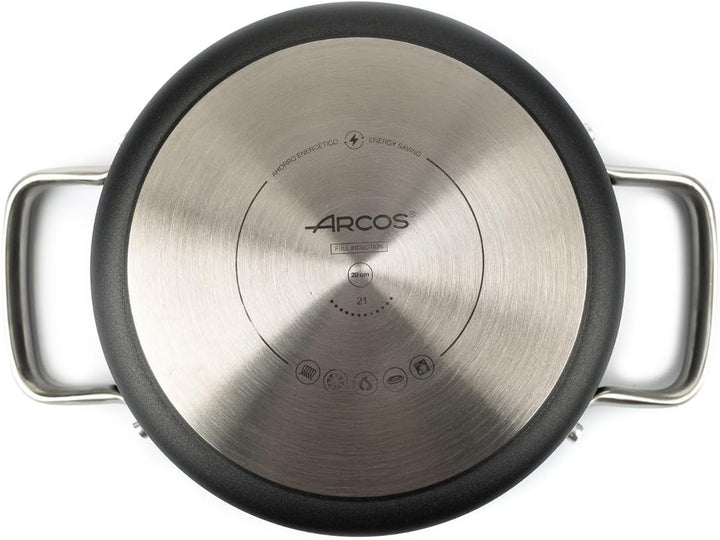 Arcos Serie Samoa | Antihaft-Kasserolle 20 cm und 2,6 L | Geschmiedetes Aluminium | Geeignet für jed