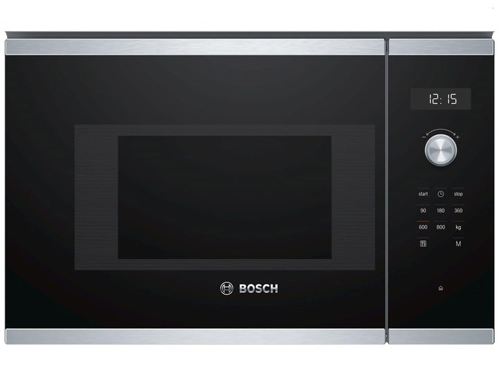 Bosch Hausgeräte BFL524MS0 Serie 6 Einbau-Mikrowelle, 38 x 60 cm, 800 W, Drehteller 25,5cm, Türansch
