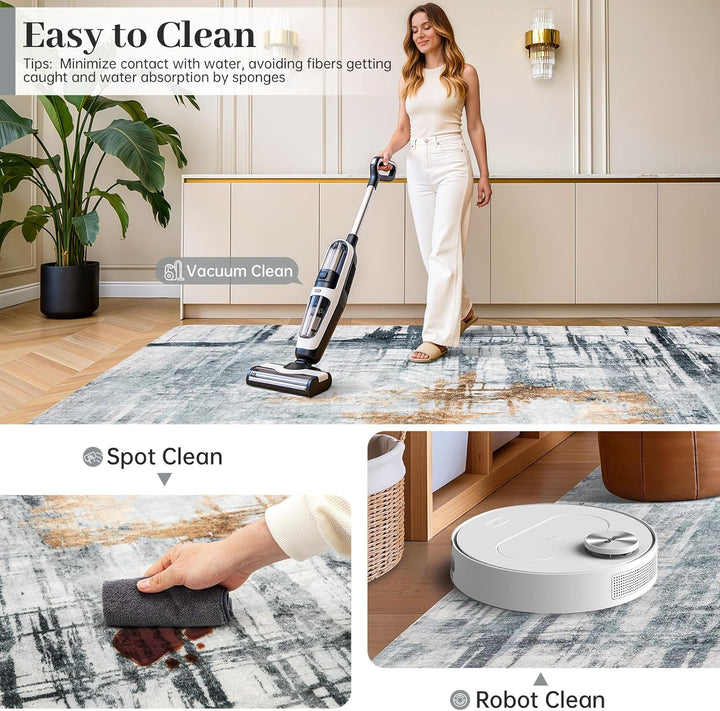 Tinyboy-hbq Teppiche Modern Designer für Wohnzimmer Kurzflor Teppich für Wohnzimmer Schlafzimmer Gra