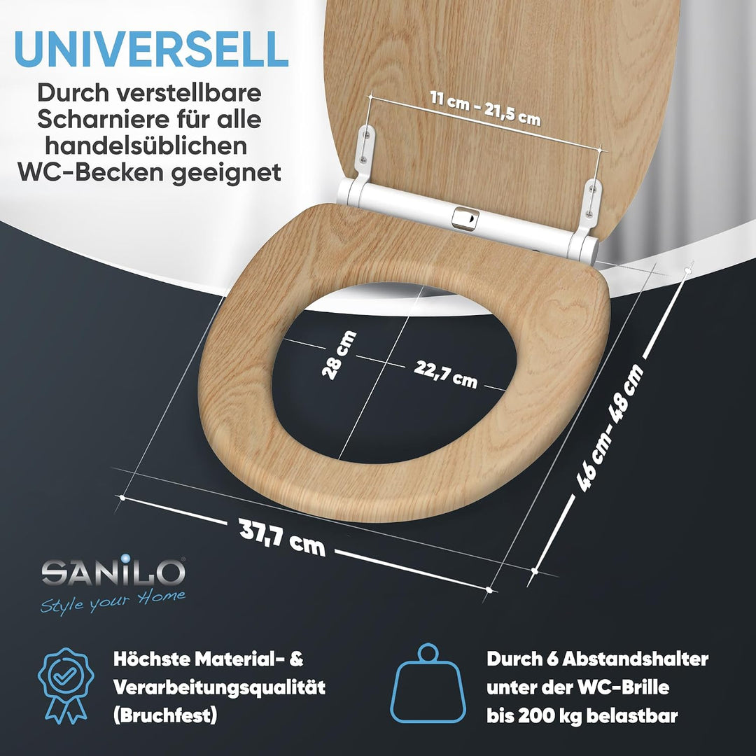 Sanilo WC Sitz mit Absenkautomatik, viele schöne Holz Toilettendeckel zur Auswahl, hochwertige und s
