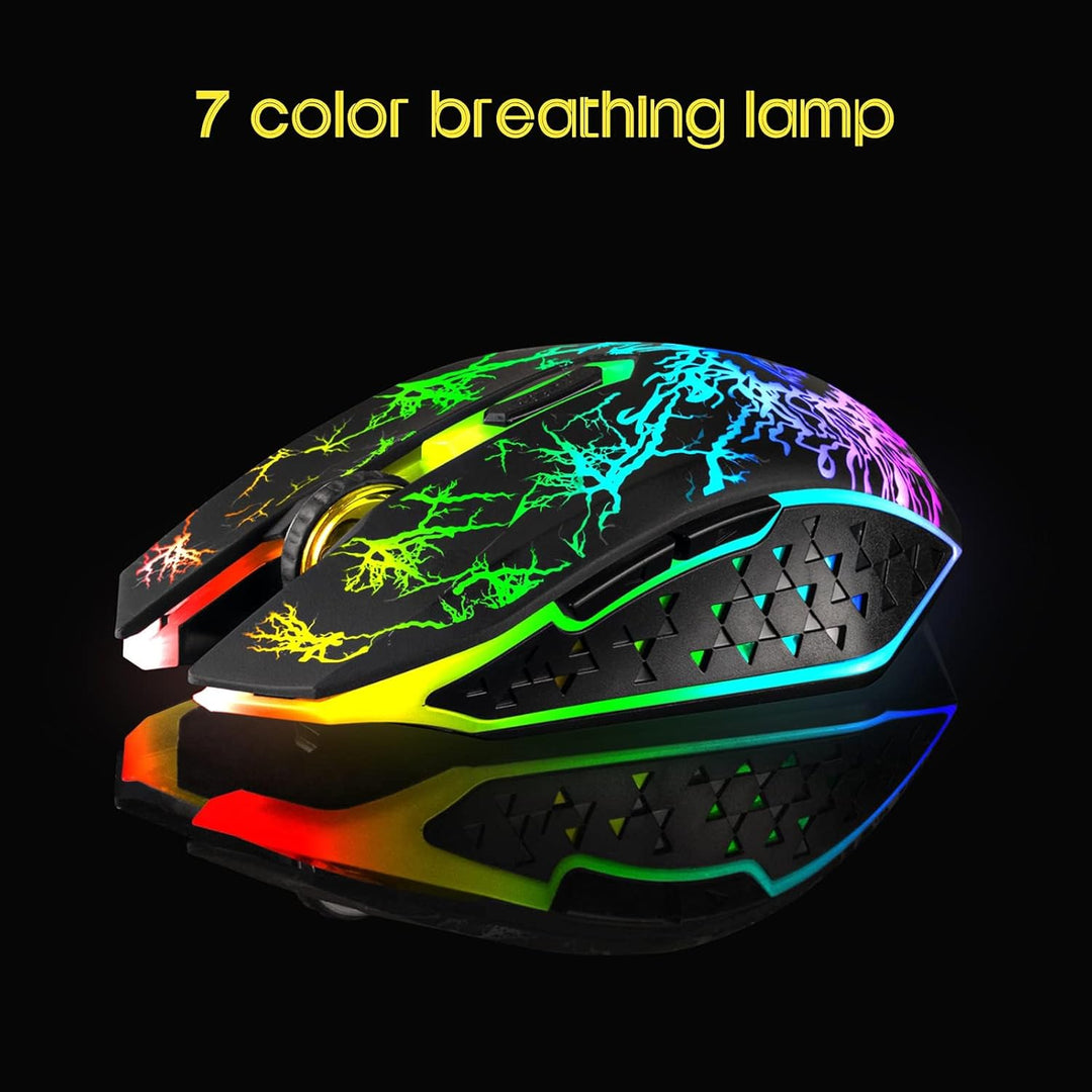 VEGCOO Gaming Maus Kabellose Mouse Gaming Silent Optical Sensor mit 1600/1200/800 DPI PC Maus Gaming