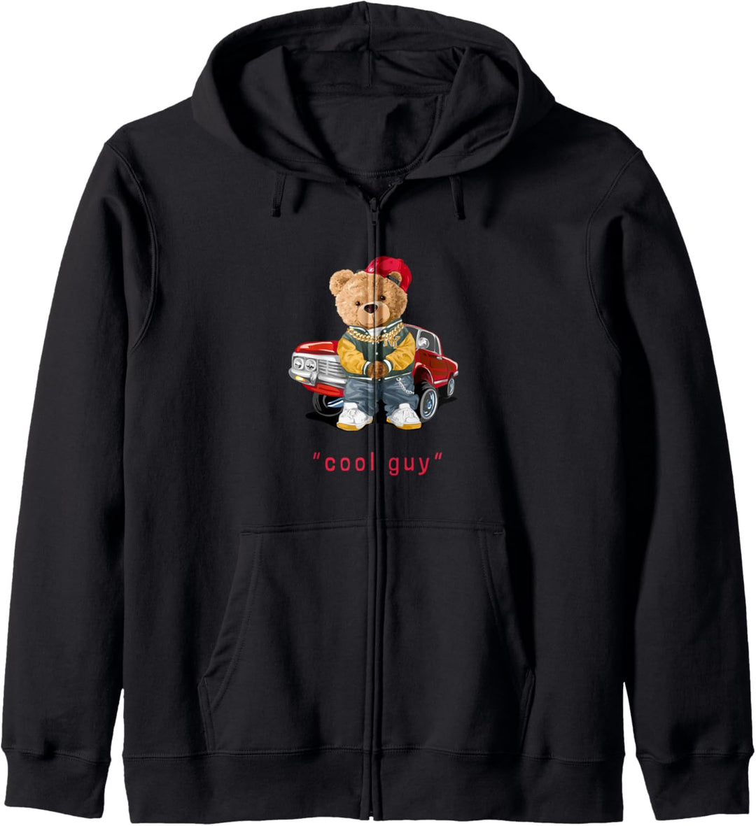 Cool Teddy Bear Vintage Car Guy Cartoon Graphic Designs Fun Kapuzenjacke