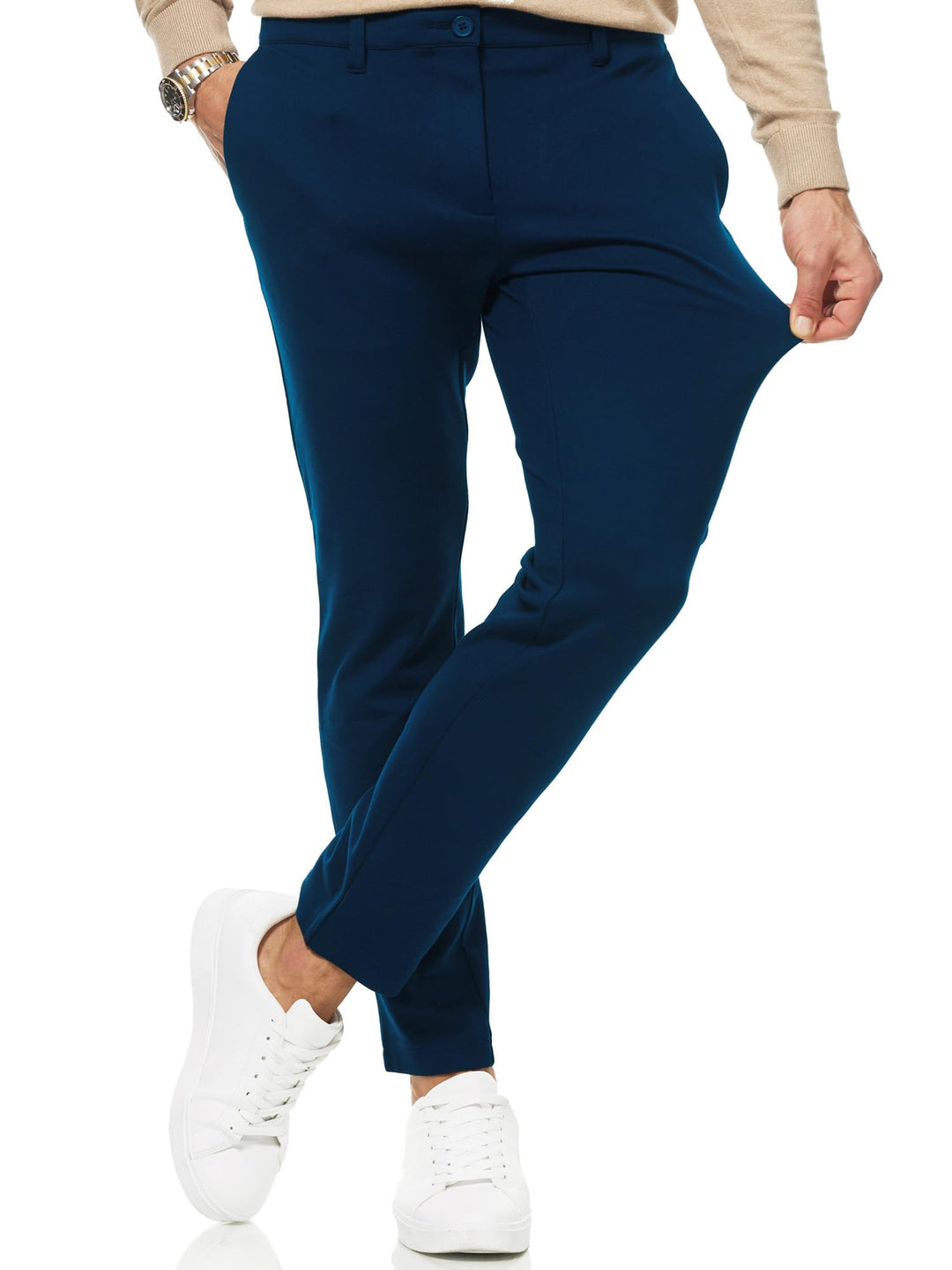 Indicode Herren Rodekro Performance Pants | Chinohose Herrenhose Super Stretch Stoffhose Bequeme Bus