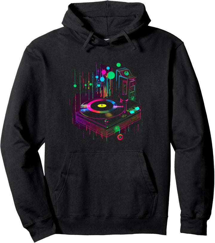 Retro Vinyl Vintage Schallplatte 80er 90er Pullover Hoodie