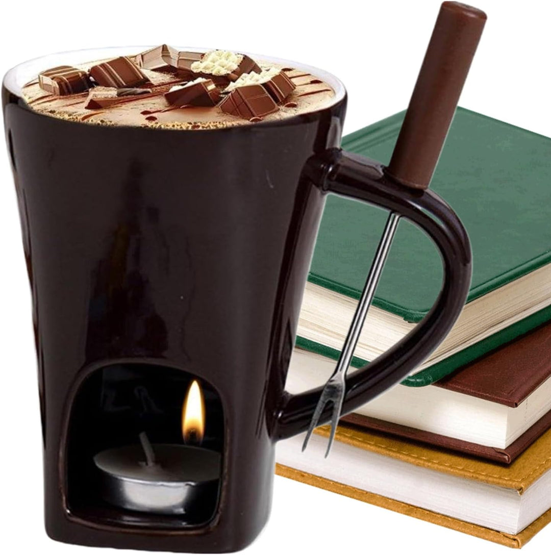 Schokoladenfondue-Becher - Mit Gabel Und Kerze Hitzebeständig,Schokoladenfondue-Set,Für Die Nutzung
