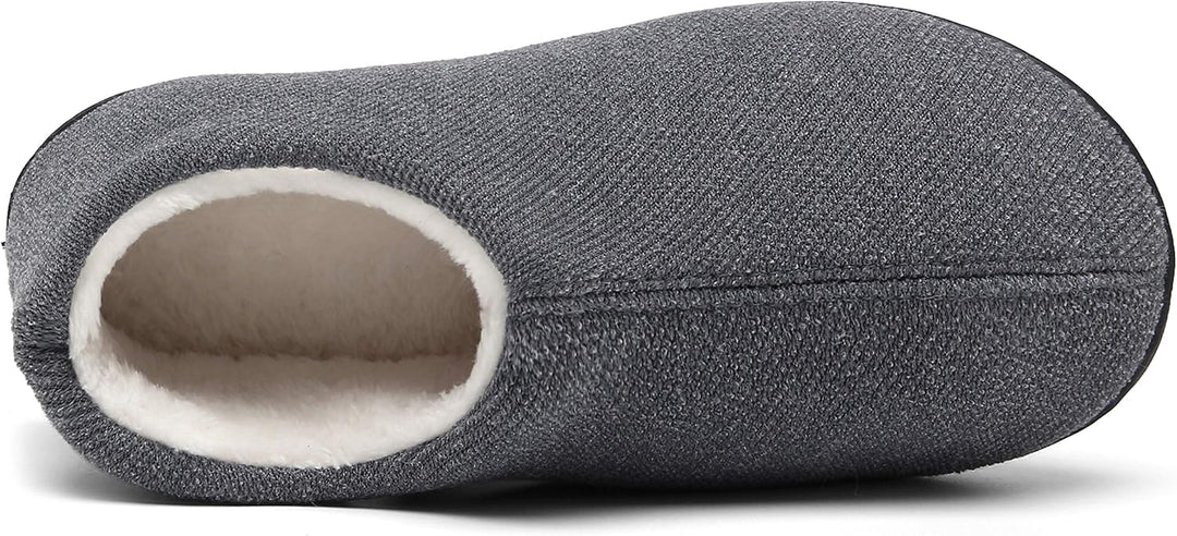 Mishansha Herren Winter Warme Hausschuhe Memory Foam Plüsch Pantoffeln,Gr.39-48, Grau 47 EU