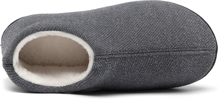 Mishansha Herren Winter Warme Hausschuhe Memory Foam Plüsch Pantoffeln,Gr.39-48, Grau 47 EU
