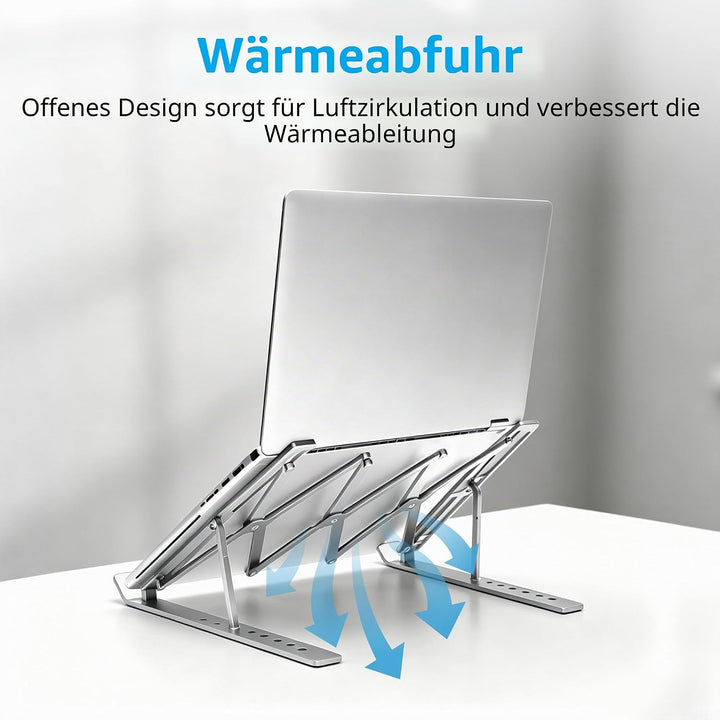 Laptop ständer aus Aluminium,Faltbarer,belüfteter Halter,laptopständer höhenverstellbar,Ergonomisch