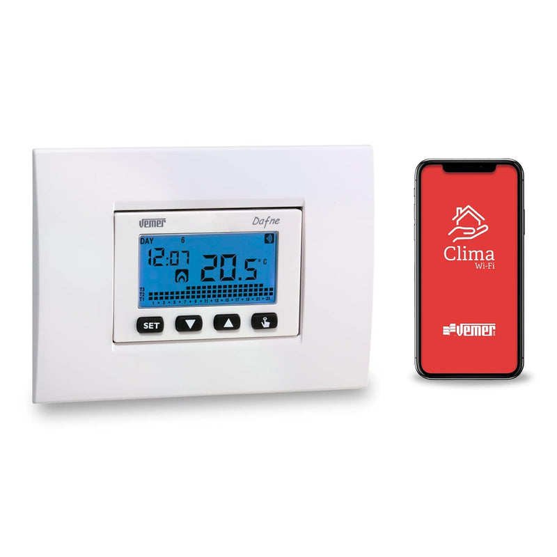 VEMER Ve792200 Dafne WiFi Thermostat, 230 V, Steuerung mit Smartphone über APP verfügbar auf iOS und