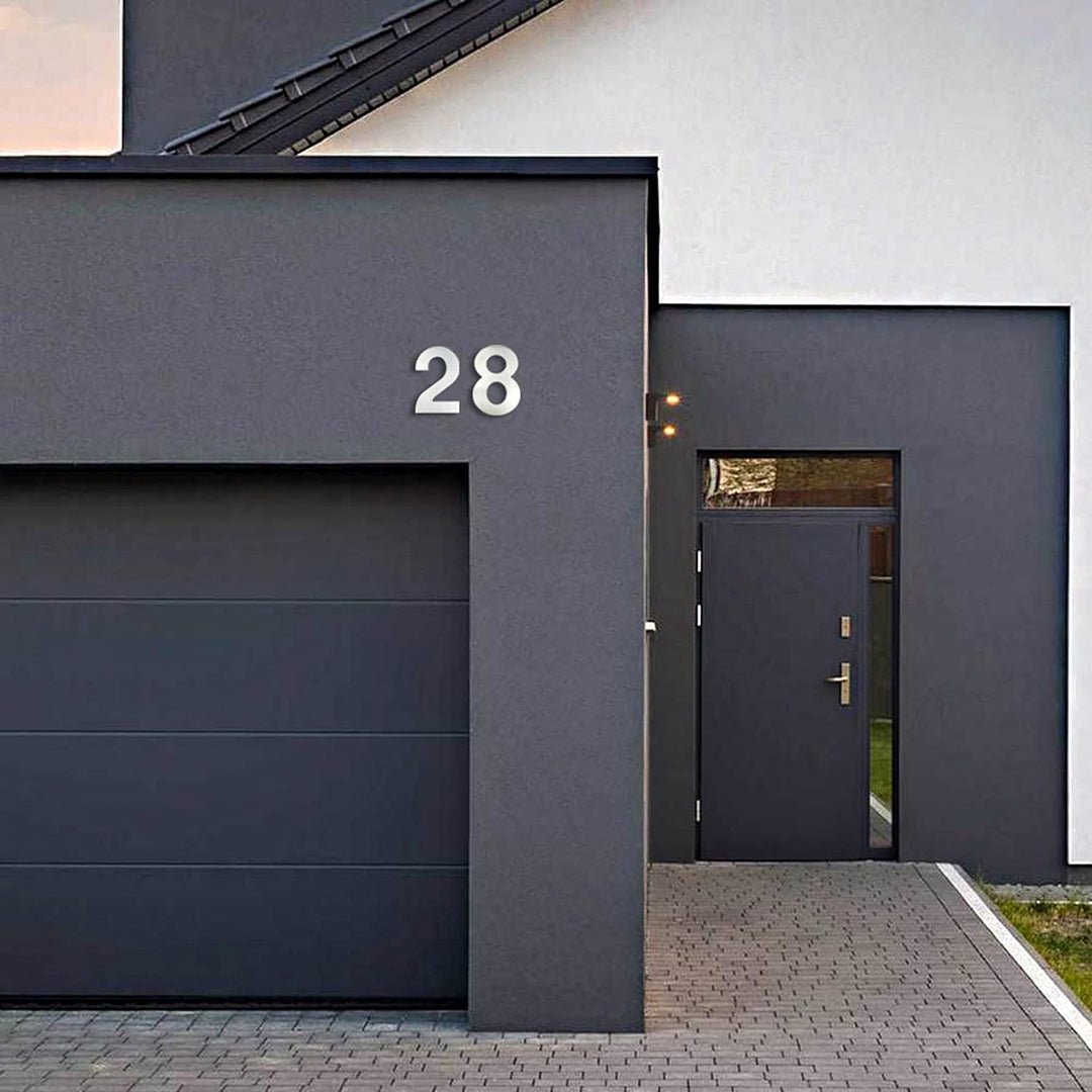 HASWARE Moderne Hausnummer Gebürsteter Edelstahl Stilvolle Tür Alphabet Plakette Strasse Wohnkultur(
