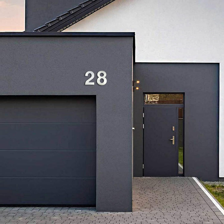 HASWARE Moderne Hausnummer Gebürsteter Edelstahl Stilvolle Tür Alphabet Plakette Strasse Wohnkultur(