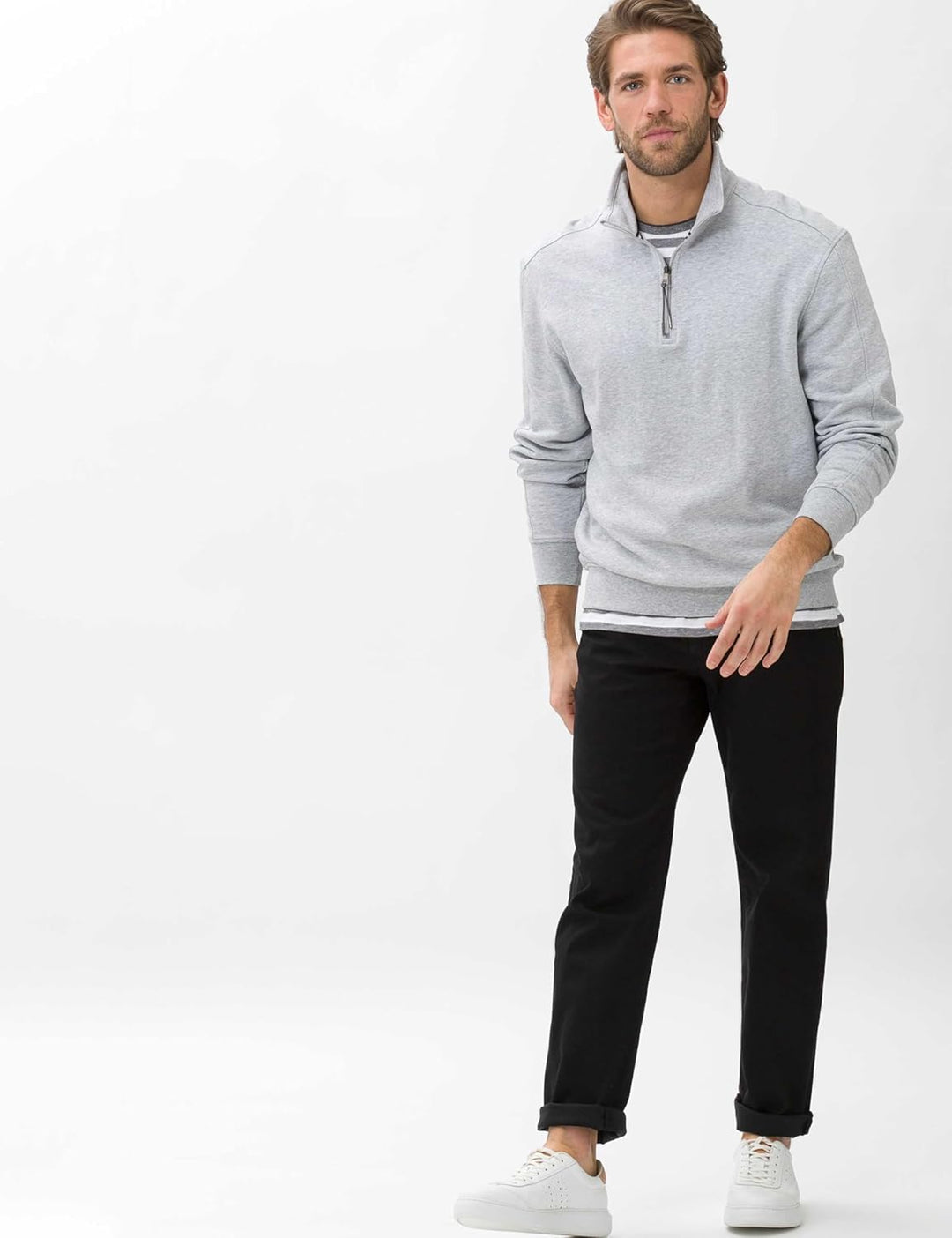 BRAX Straight Fit Hose Cadiz Cotton Satin Stretch Nachtblau 30W / 30L Perma Black, 30W / 30L Perma B