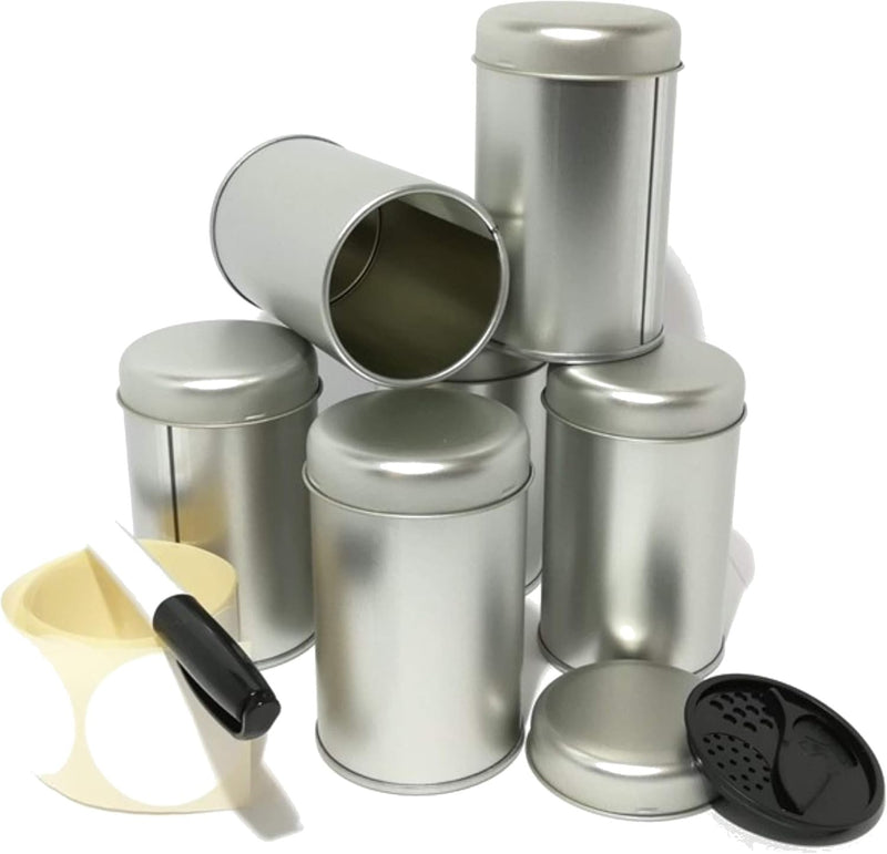WachSam 12/24/48 Gewürzdosen Silber 175 ml mit 3-Fach Streueinsatz | Luftdicht verschliessbar | Top