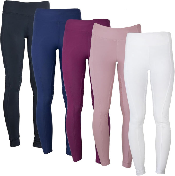 MS-Trachten Reitleggings Kinder Silikonvollbesatz mit Handytasche Reithose Mädchen Tessa 122-128 Dun
