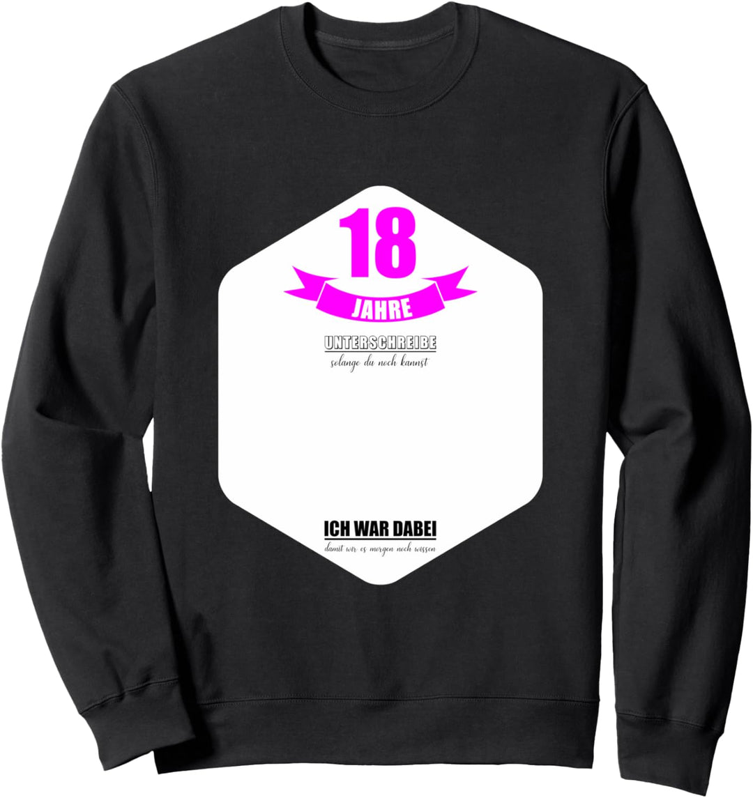 18 Jahre Geburtstag Party Lustiges 18 Geburtstag Gästebuch Sweatshirt