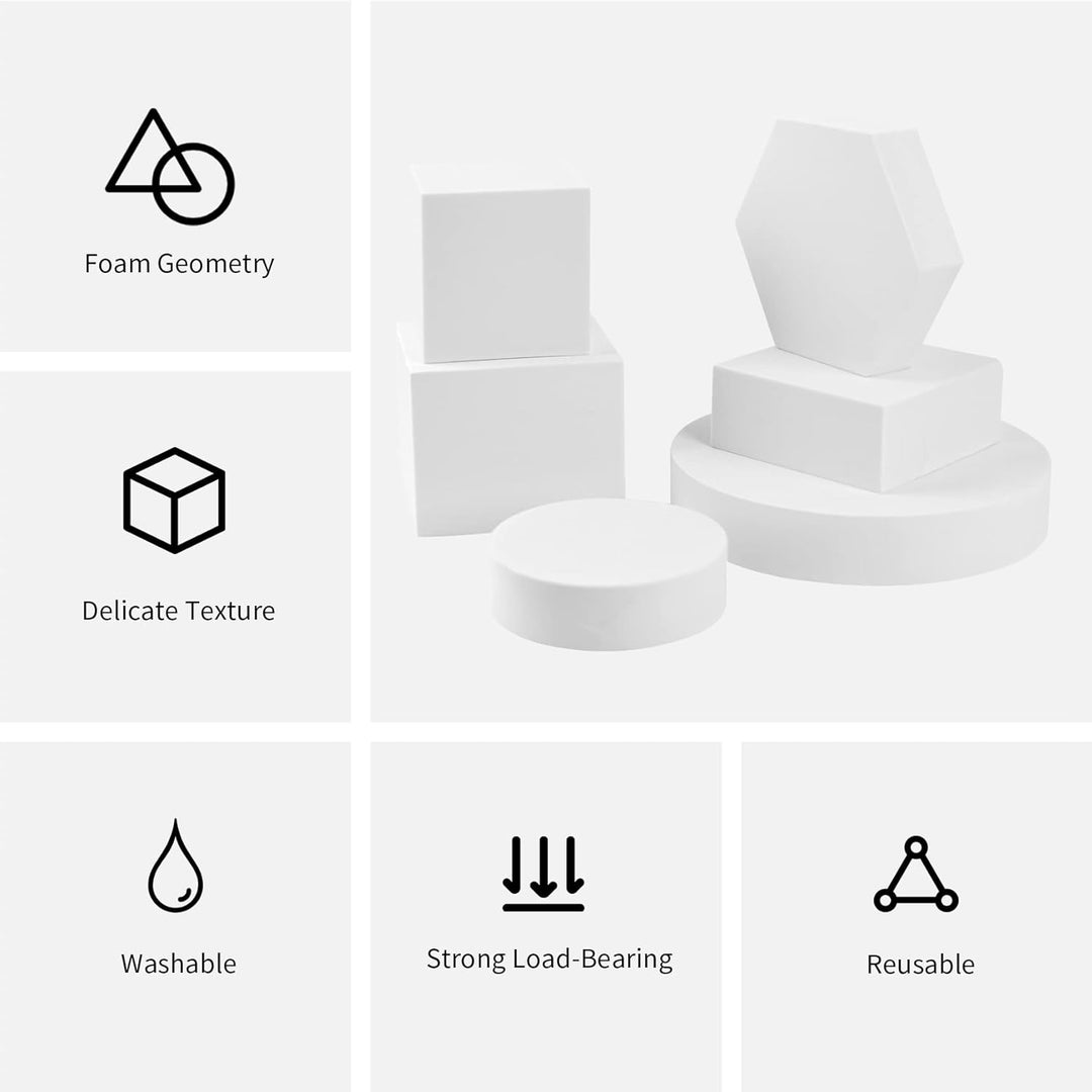 Selens Fotografie Requisiten Geometrische Würfelschaumformen 6 Stück Weiss Hintergrund Schaum Requis