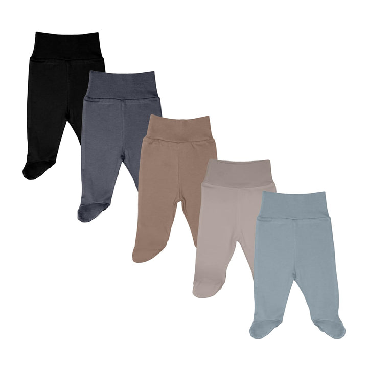 Unisex Baby Hose mit Fuss aus 100% Baumwolle im 5er Pack. Baby Stramplerhose mit Fuss. Babyhose mit