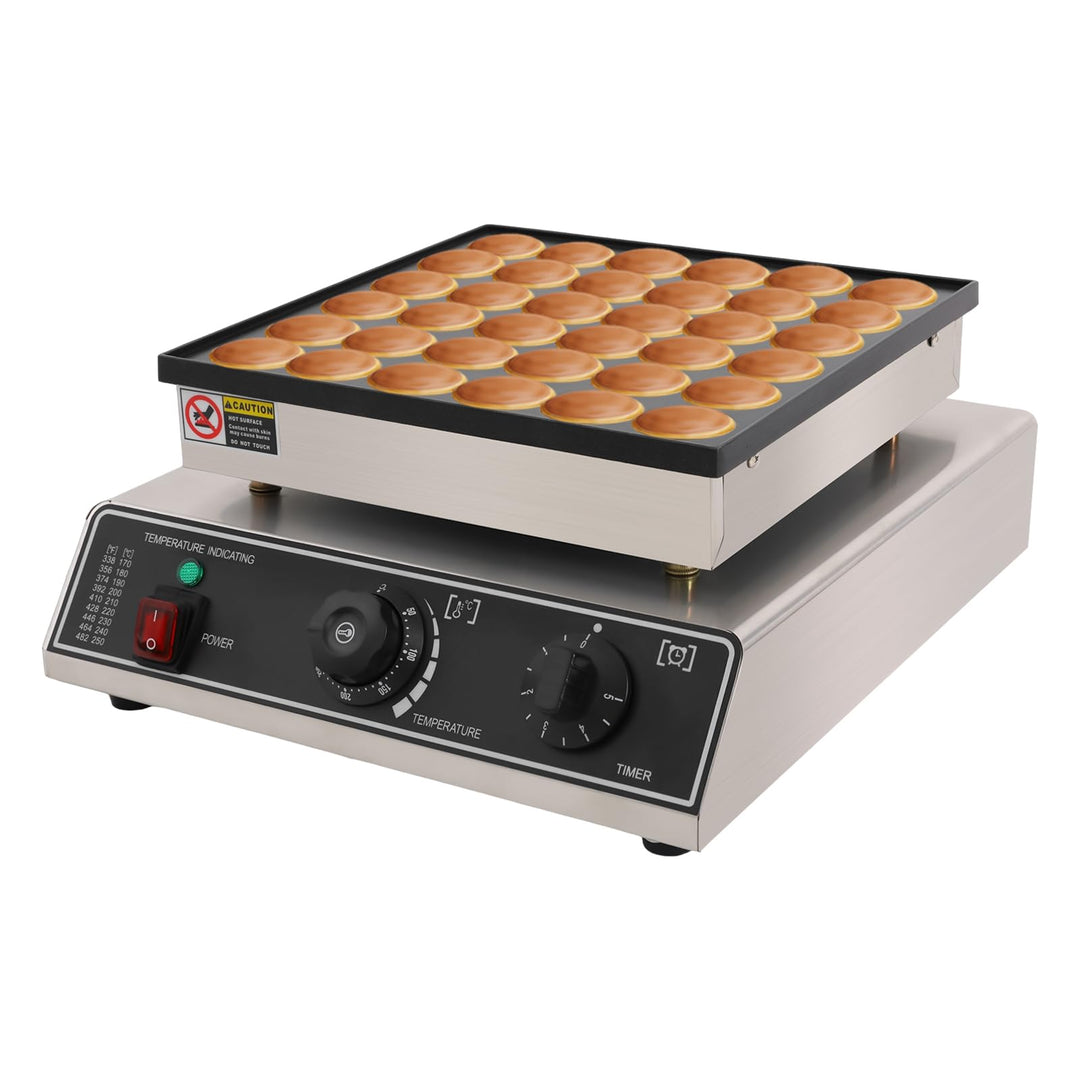 36 Löcher Elektrisch Dutch Pancakes Maker 950W, Professioneller Poffertjes Maker, Gewerblicher Muffi