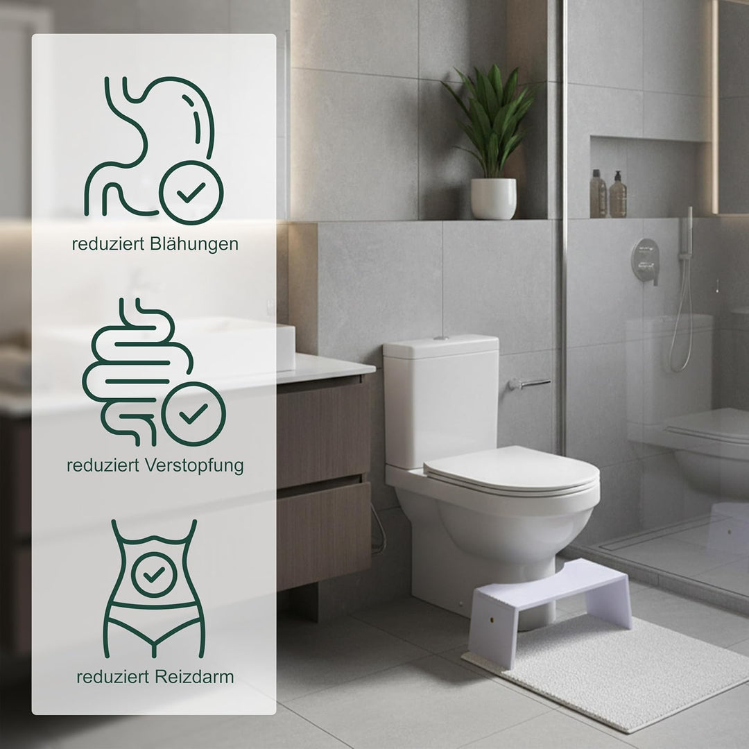 Relaxdays Toilettenhocker, klappbar, Hocker Toilettengang, Erwachsene, Bambus, rutschfest, HxBxT: 19