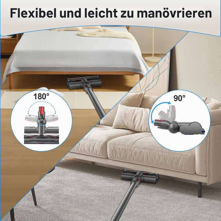 Bürste Kompatibel mit Dyson V7 V8 V10 V11 V15 Staubsauger, Bodenbürste mit LED, Einstellbare Saugkra