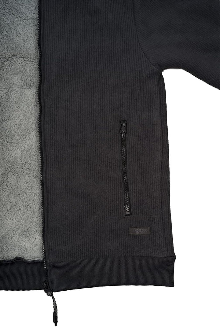 Indicode Herren Strickjacke Barton Kapuzenjacke Winter Jacke gefüttert mit Kapuze L Dk Grey, L Dk Gr
