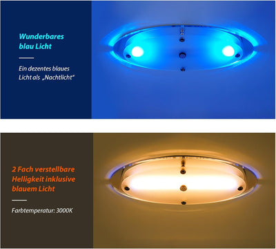 Dream lighting Wohnwagen Deckenleuchte 12v mit Schalter LED Lampe Wohnmobil Flach 3000K Warmweiss Bl
