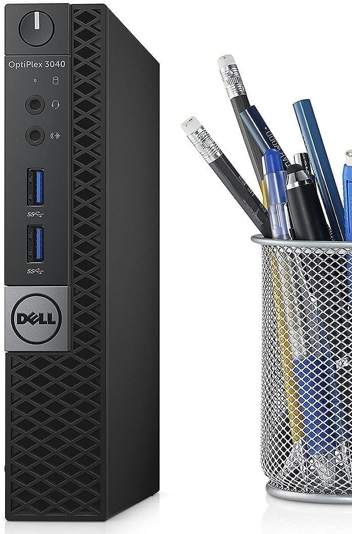 Dell Optiplex 3040 Mini Computer PC mit 24 Zoll Monitor, Intel Core i5-6500, 8GB RAM, 256GB SSD, US