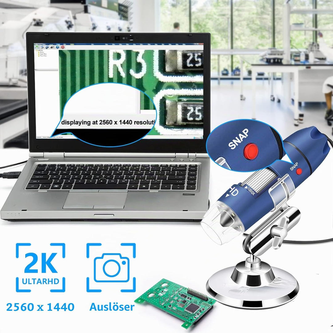 Ninyoon 2K USB Digital Mikroskop für Android PC, 40-1000X Mikroskop Super HD Endoskop Lupe Kamera Ko