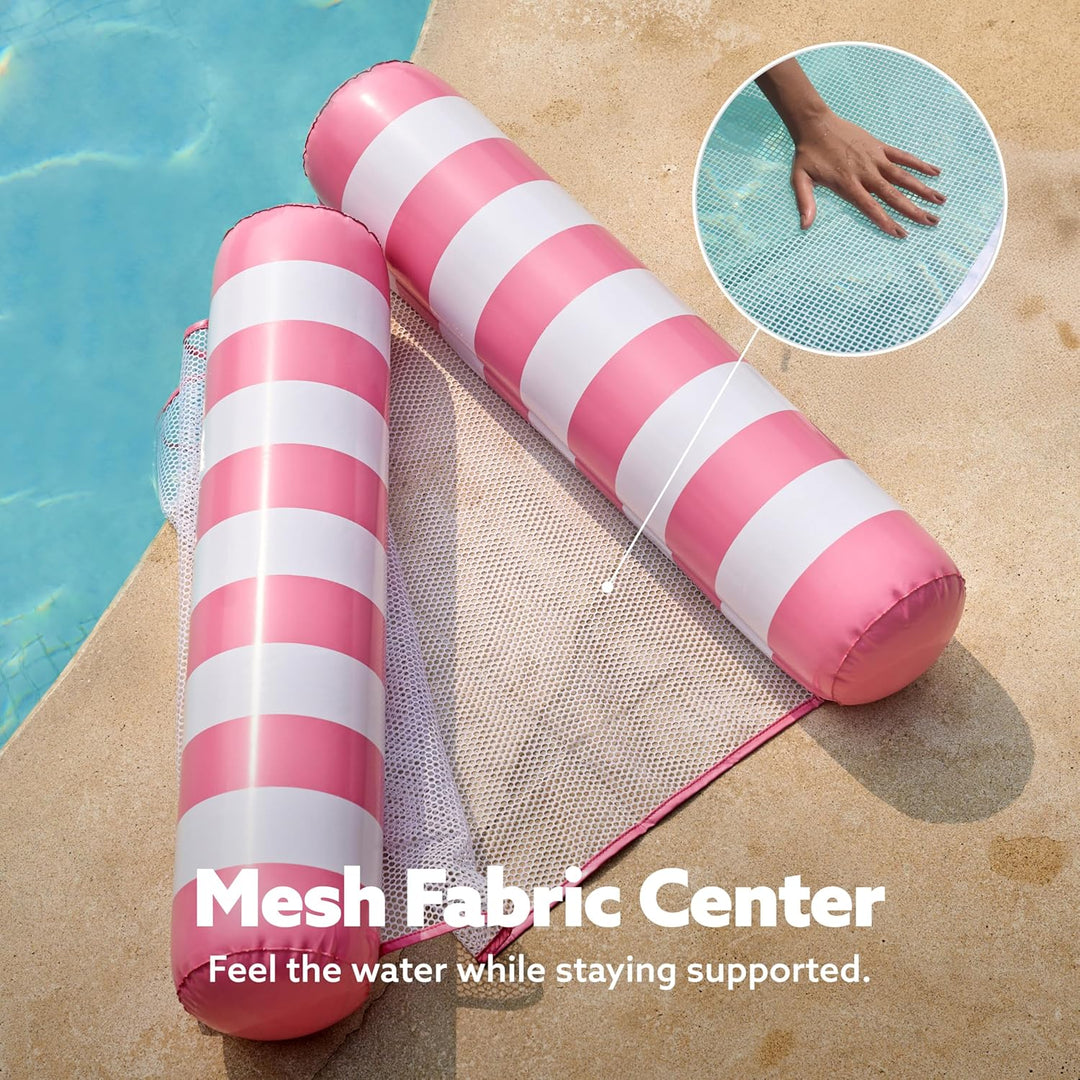 Sloosh 2 Packungen Hängematte Pool Floats Erwachsene, 4 in 1 Mehrzweck Aufblasbare Pool Floats PVC W