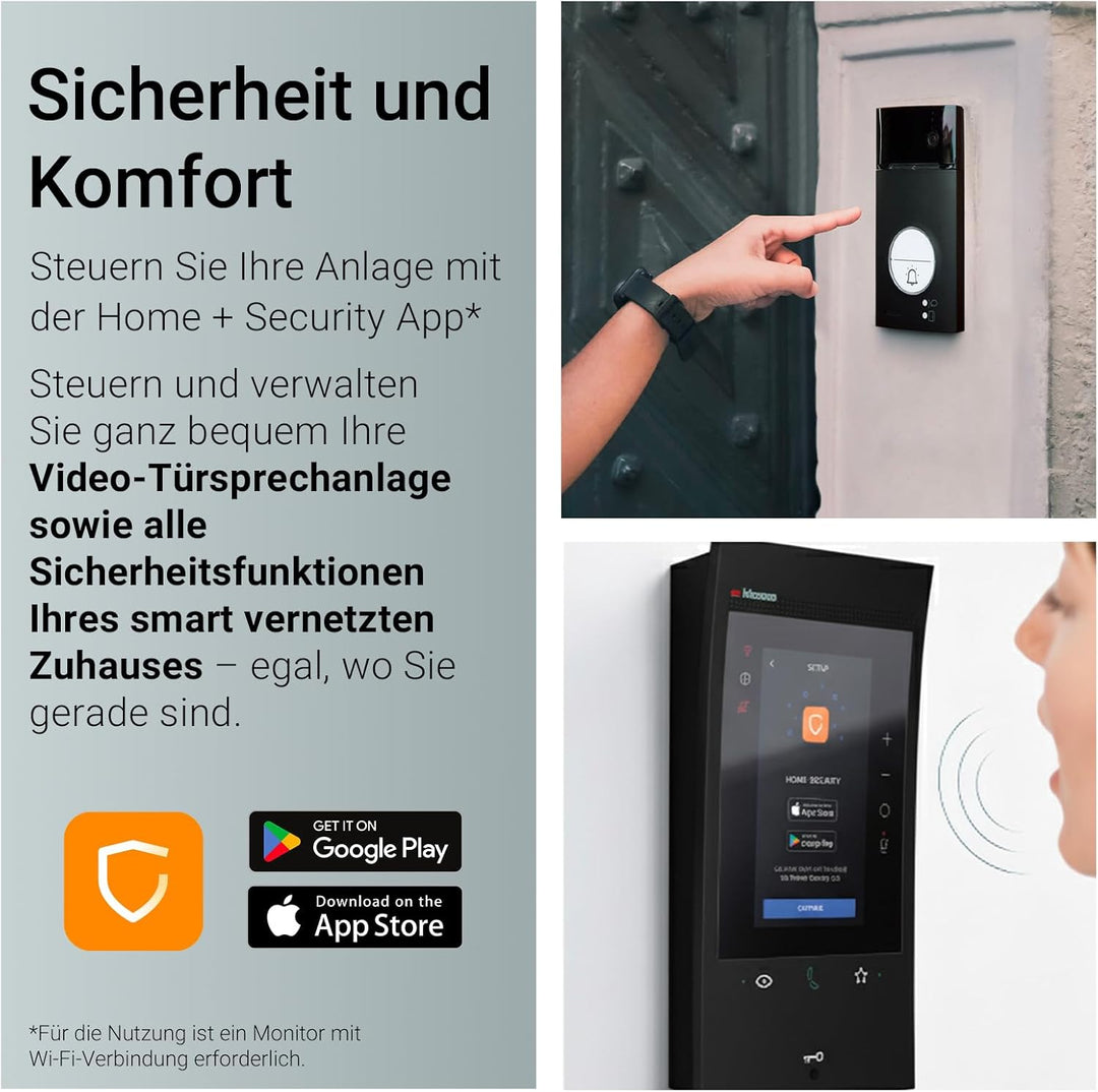 BTICINO, Flex‘ONE-Set Classe 300EOS with Netatmo in Schwarz & Linea 3000 in Schwarz, smarte Wi-Fi-Vi
