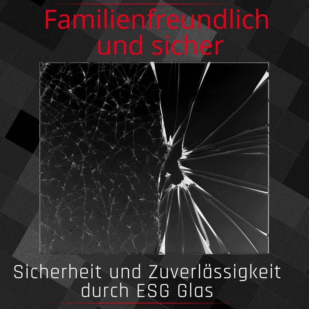BIJON Funkenschutz-Platte mit Facettenschliff, Glasplatte Kaminofen, Kaminschutz mit ESG Sicherheits