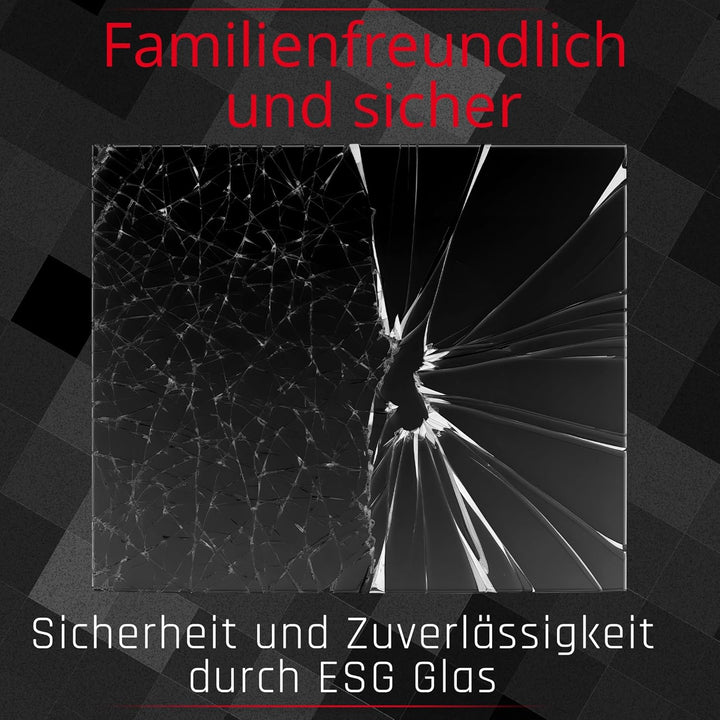BIJON Funkenschutz-Platte mit Facettenschliff, Glasplatte Kaminofen, Kaminschutz mit ESG Sicherheits
