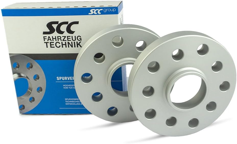 SCC Spurverbreiterung 12114E - silber eloxiert - LK: 100/4+108/4 NLB: 57,1 - 20mm - 2 Stück 20mm sil